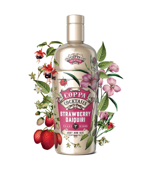 COPPA STRAWBERRY DAIQUIRI 0.7 L este un cocktail cu rom, căpșuni și lime.